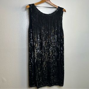 All Saints Black Sequin Mini Dress